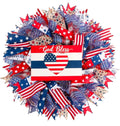Patriotic Wreath for Front Door, 24 inch 4th of July Decorations