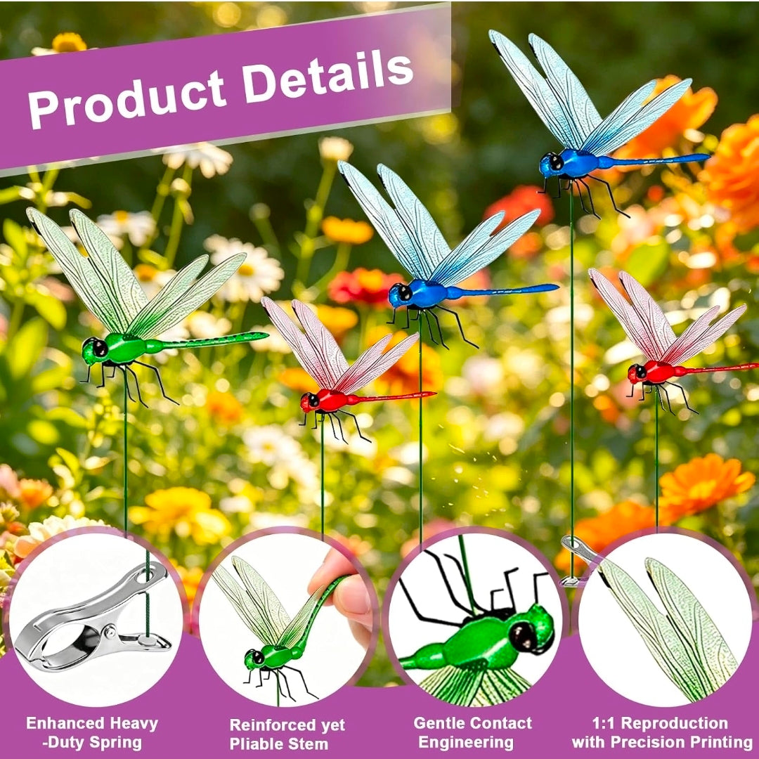 6 Pcs Dragonfly Clips, Colorful Dragonfly Clip,Realistic Fake Dragonflies