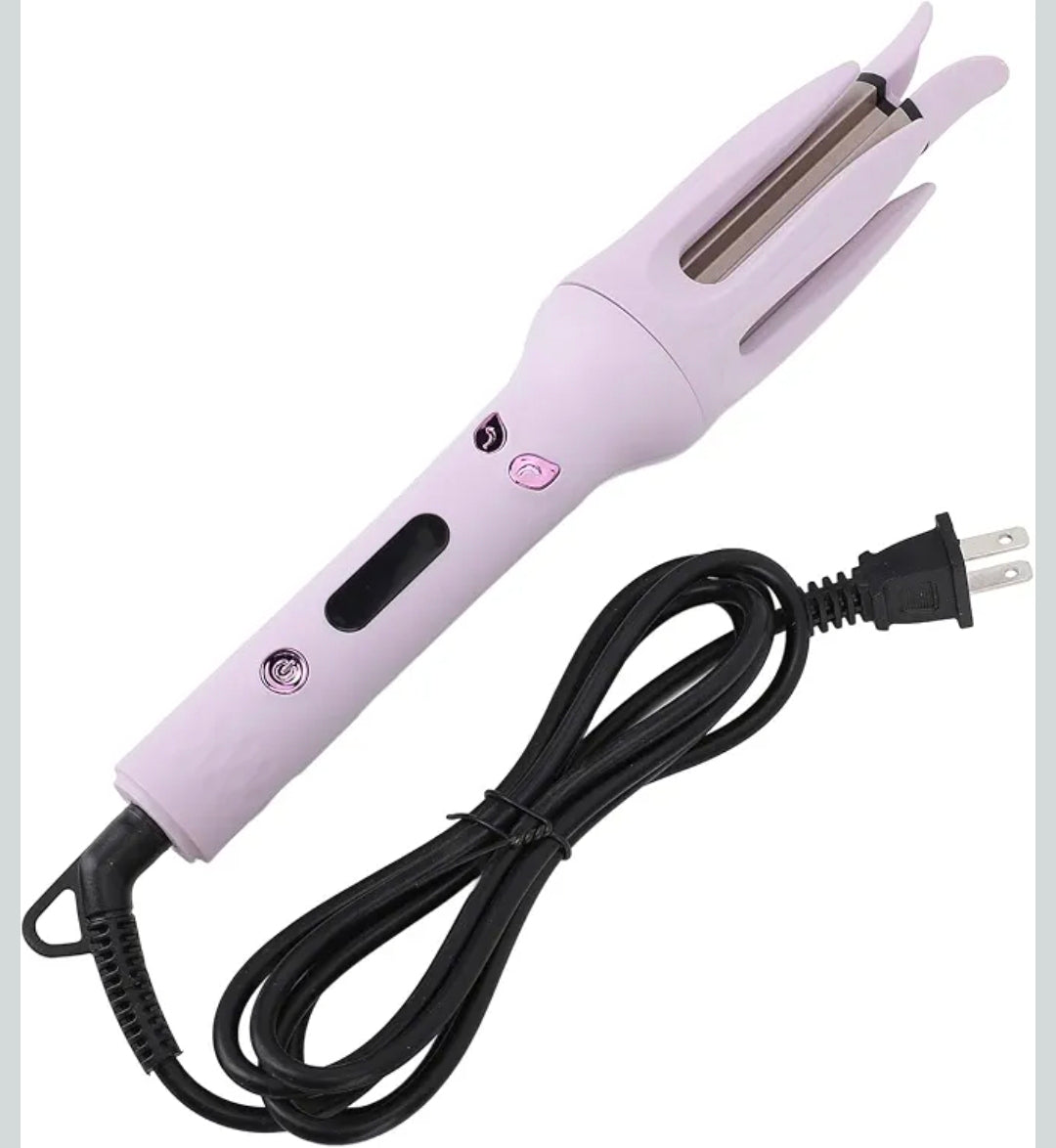Automatic Hair Curler Rotating, Portable Adjustable Temperature Wave Curling Wand, Purple