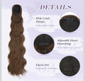 FESHFEN Long Drawstring Ponytail Extension, 30 Inch Wavy Curly Comb Clip in Ponytail Hair Extensions Synthetic Pony Tails Clip on Hairpieces for Women, Brown