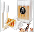 100 PCS 6 Inch Long Cotton Swabs in Box - Professional Large Cotton Swabs with Bamboo Handle - Double Sided Dog Ear Swabs