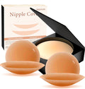 Nipple Covers for Women–2 Pairs Reusable Silicone Pasties, Adhesive&Waterproof, No Show Design with Travel Box