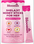 Bloomin Honey Sticks, Bloomin Honey Sticks for Women with Shatavari, Saffron, And Shilajit, Energy Boost&hormonal Balance, Strawberry Flavor 30 Sticks