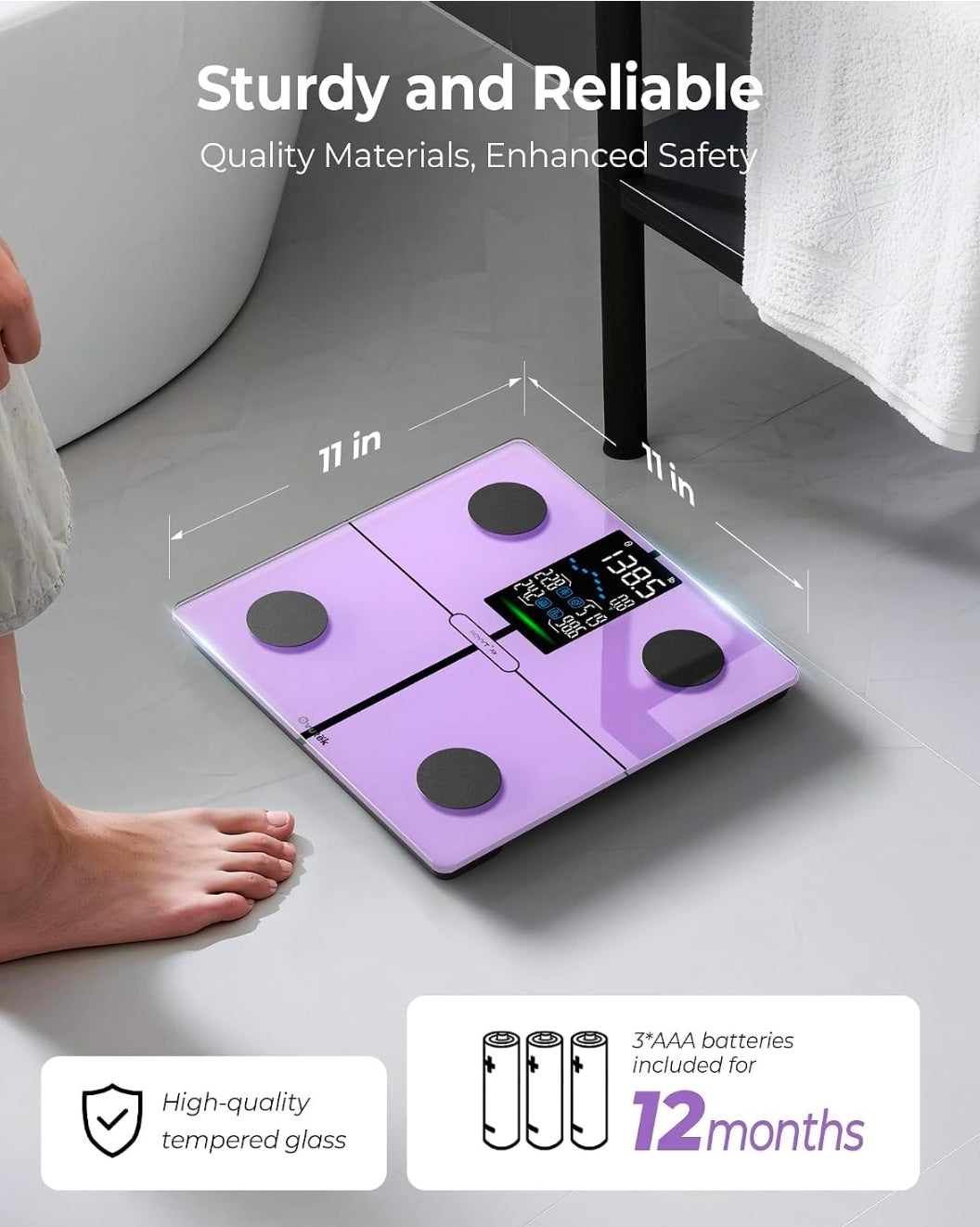 Smart Bathroom Scale for Body Weight, BMI, Body Fat