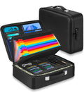 Fireproof Document Box with Combination Lock, Waterproof, Portable Travel Safe Hard Case Document Organizer (Black)