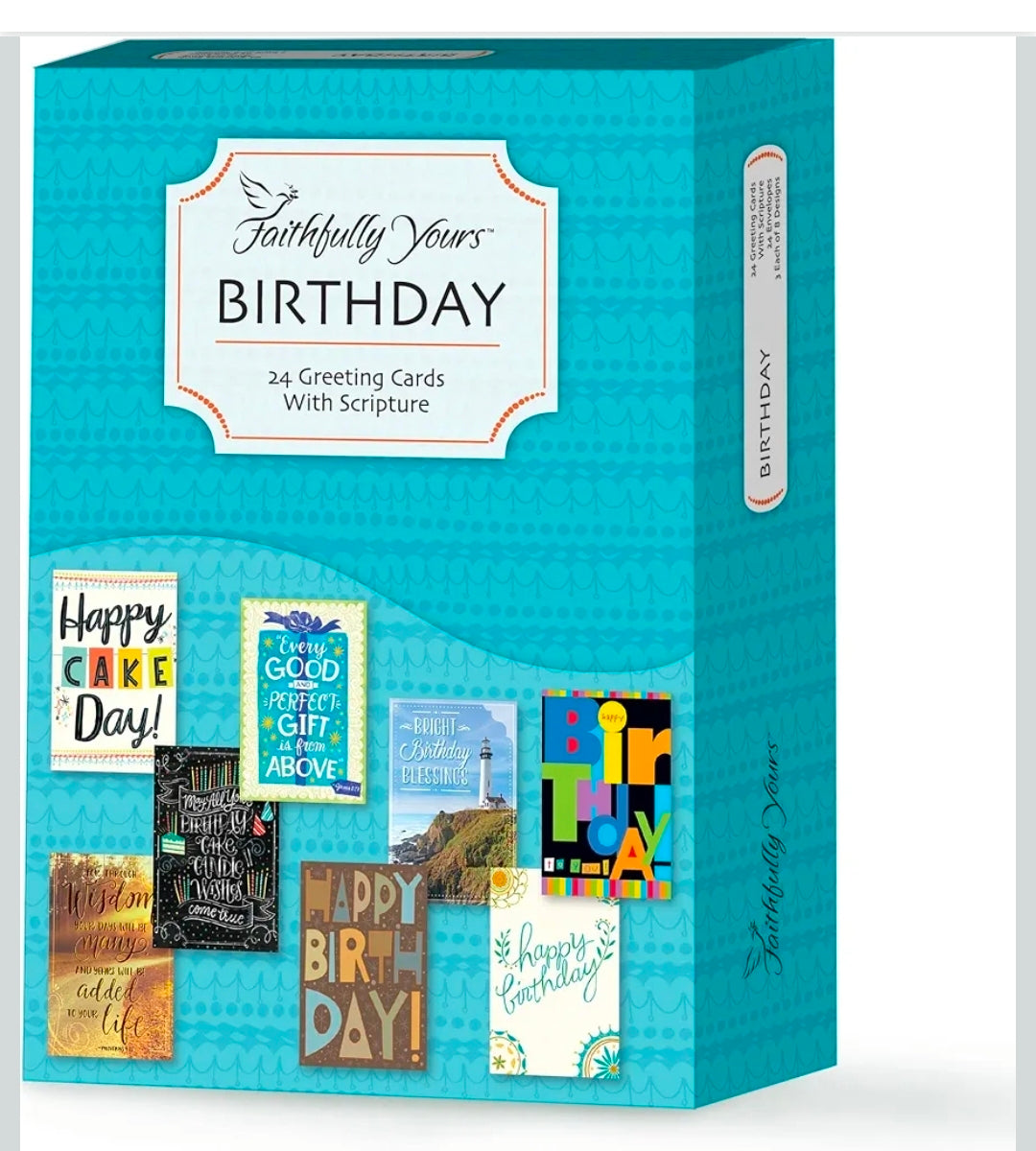 Faithfully Yours Designer Greetings Typographic Birthday Boxed Card 24 Pack