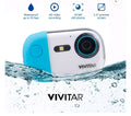 Vivitar Aqua Snap Underwater Digital Camera with HD Video Recording, New Waterproof Action Camera, Blue