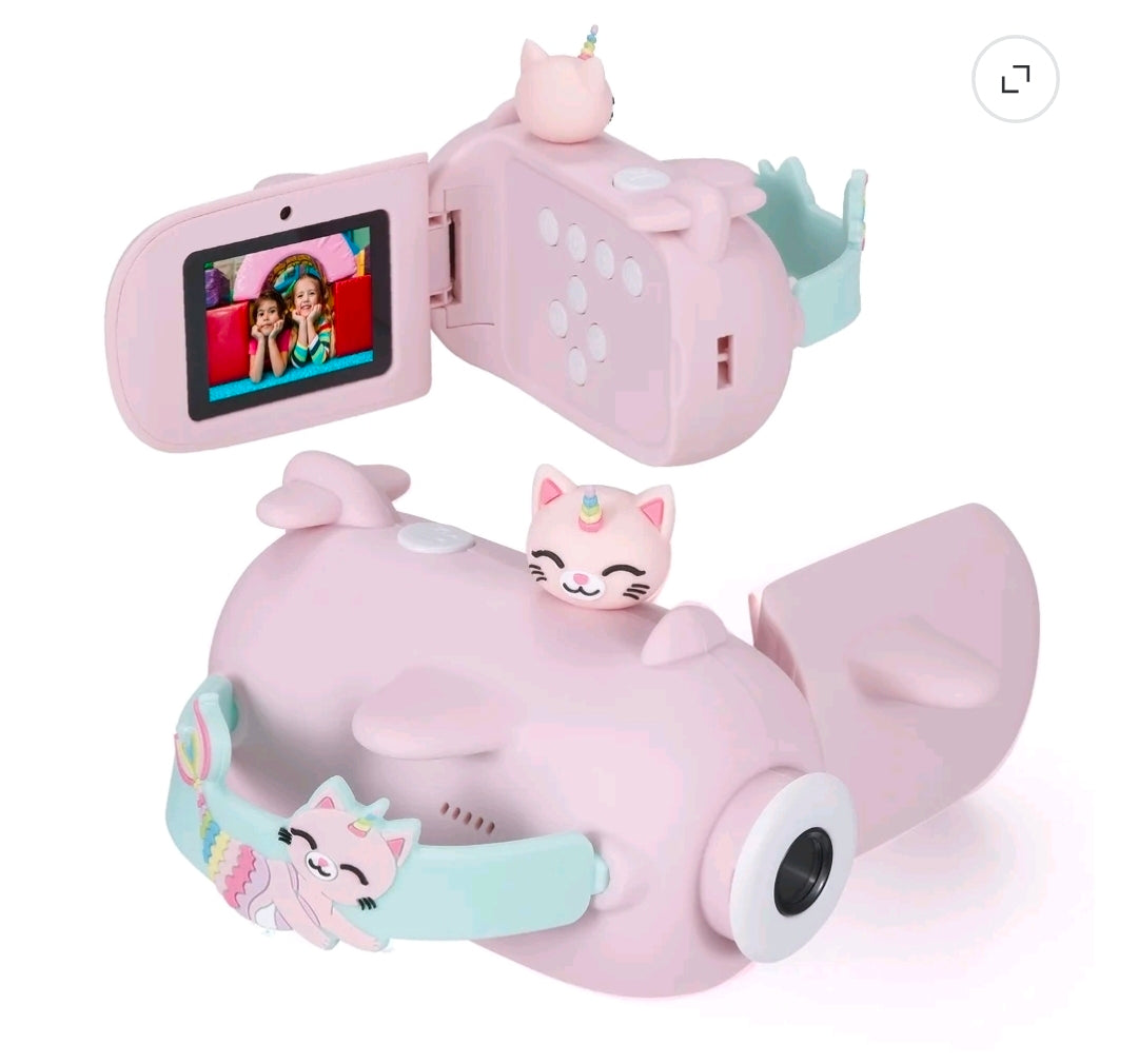 Vivitar Kidztech Camcorder for Kids, Pink Kitticorn Digital Video Camera, Digital Zoom, Micro SD, Single Pack
