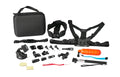 onn Action Camera Accessory Kit for Most GoPro Hero Cameras, 22 Pieces Including a Selfie Stick and Chest Mount