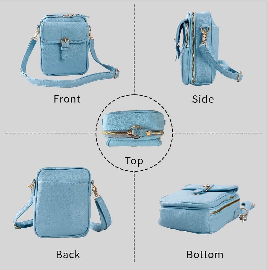 Leather Crossbody Bag for Women,Anti-Theft Messenger Bag with Large Capacity,Built-in Purse Card Slots Shoulder Sling Bag