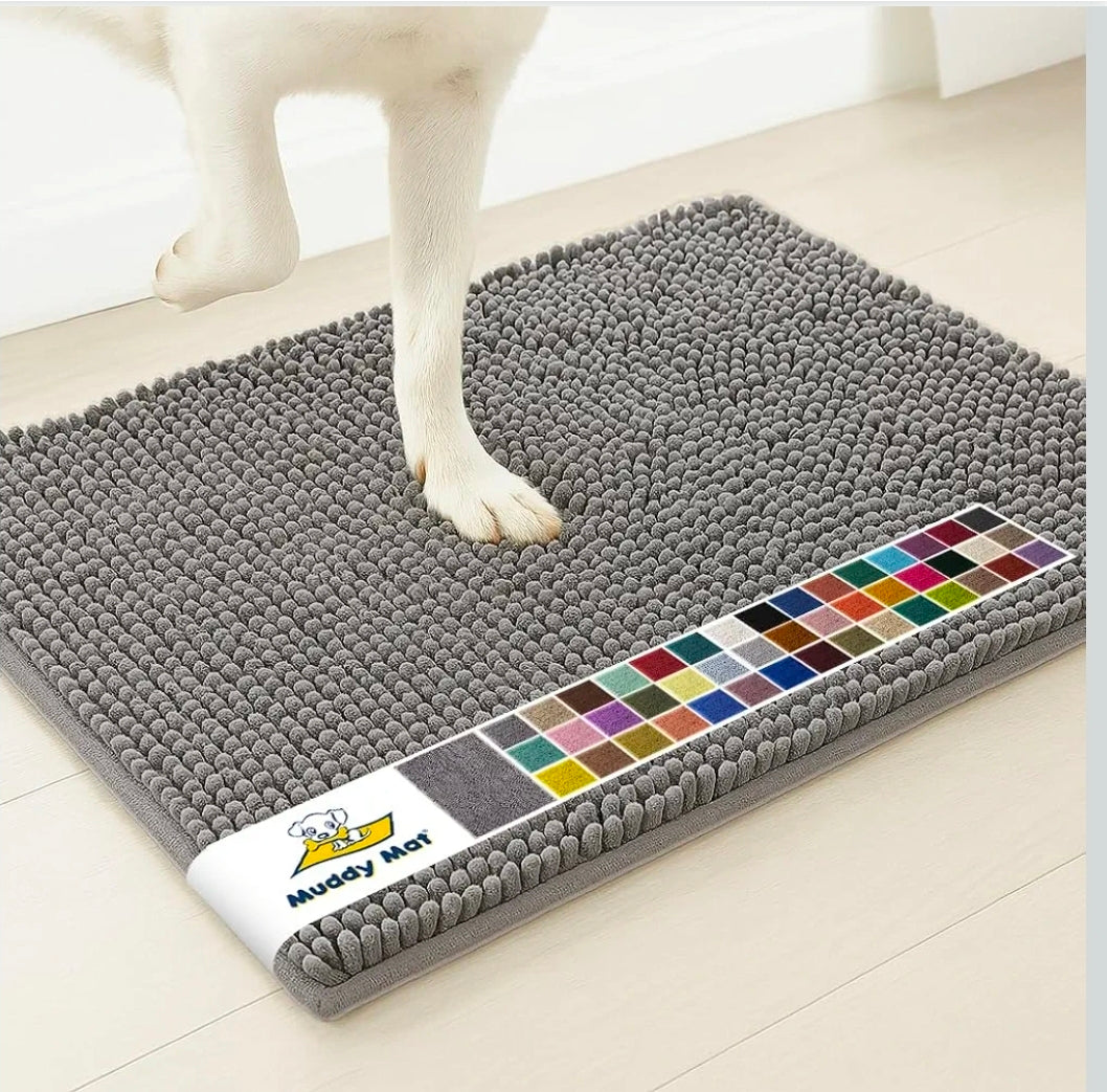 Muddy Mat® | Super Water Absorbent Door Mat Indoor, Microfiber Quick Dry Grey 30"x19"