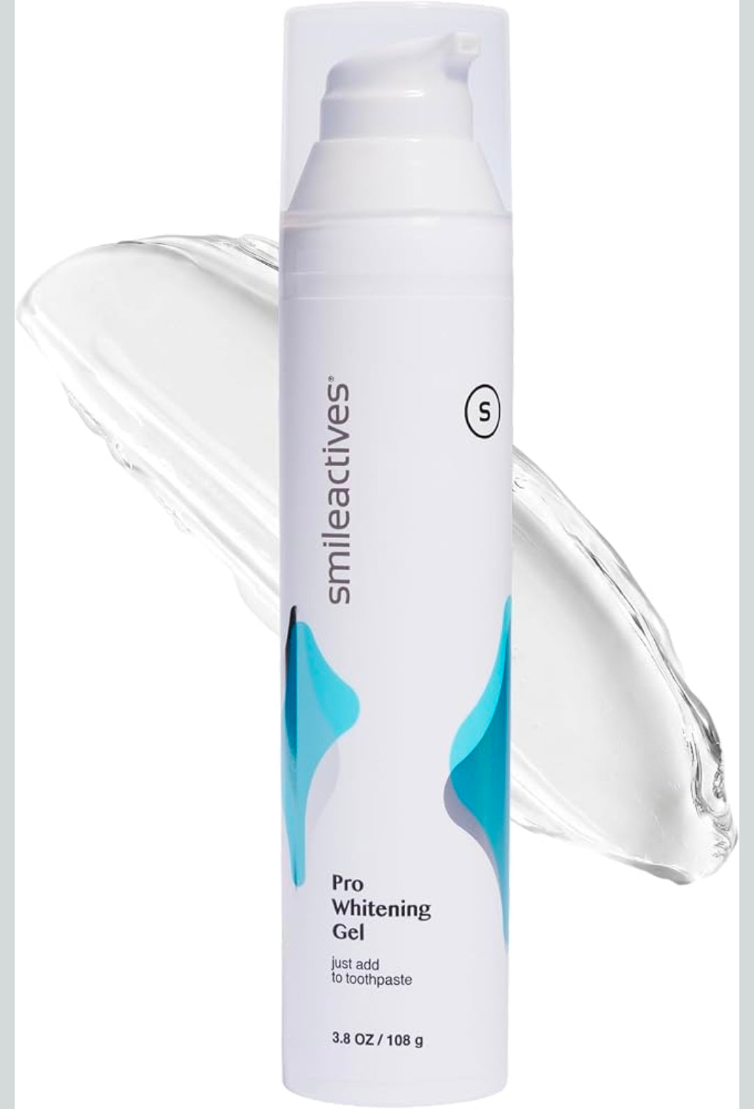 Smileactives Teeth Whitening Gel Hydrogen Peroxide for All Toothpaste 3.8oz