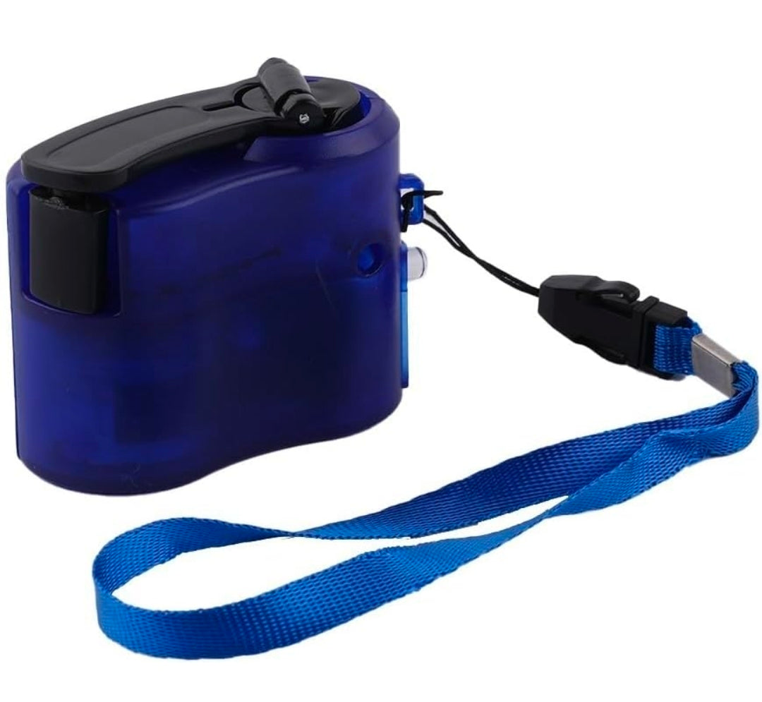 Manual Hand Crank USB for CHARGER, Portable Power Generator with LED Light
