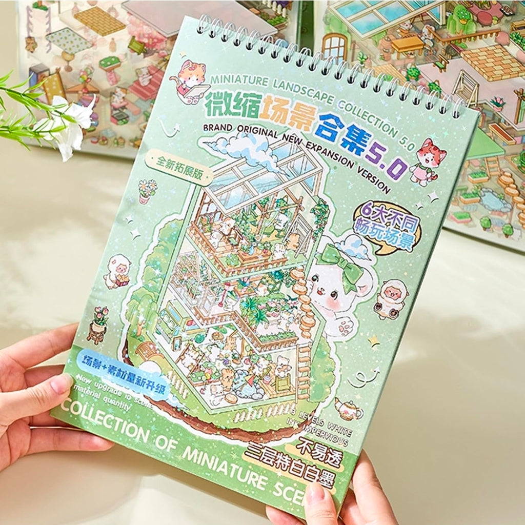 Small Scenery Sticker Books with 6 Varieties Suitable for Layered Craft Projects and Creative Play