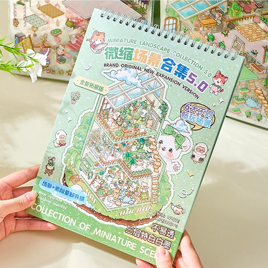 Small Scenery Sticker Books with 6 Varieties Suitable for Layered Craft Projects and Creative Play