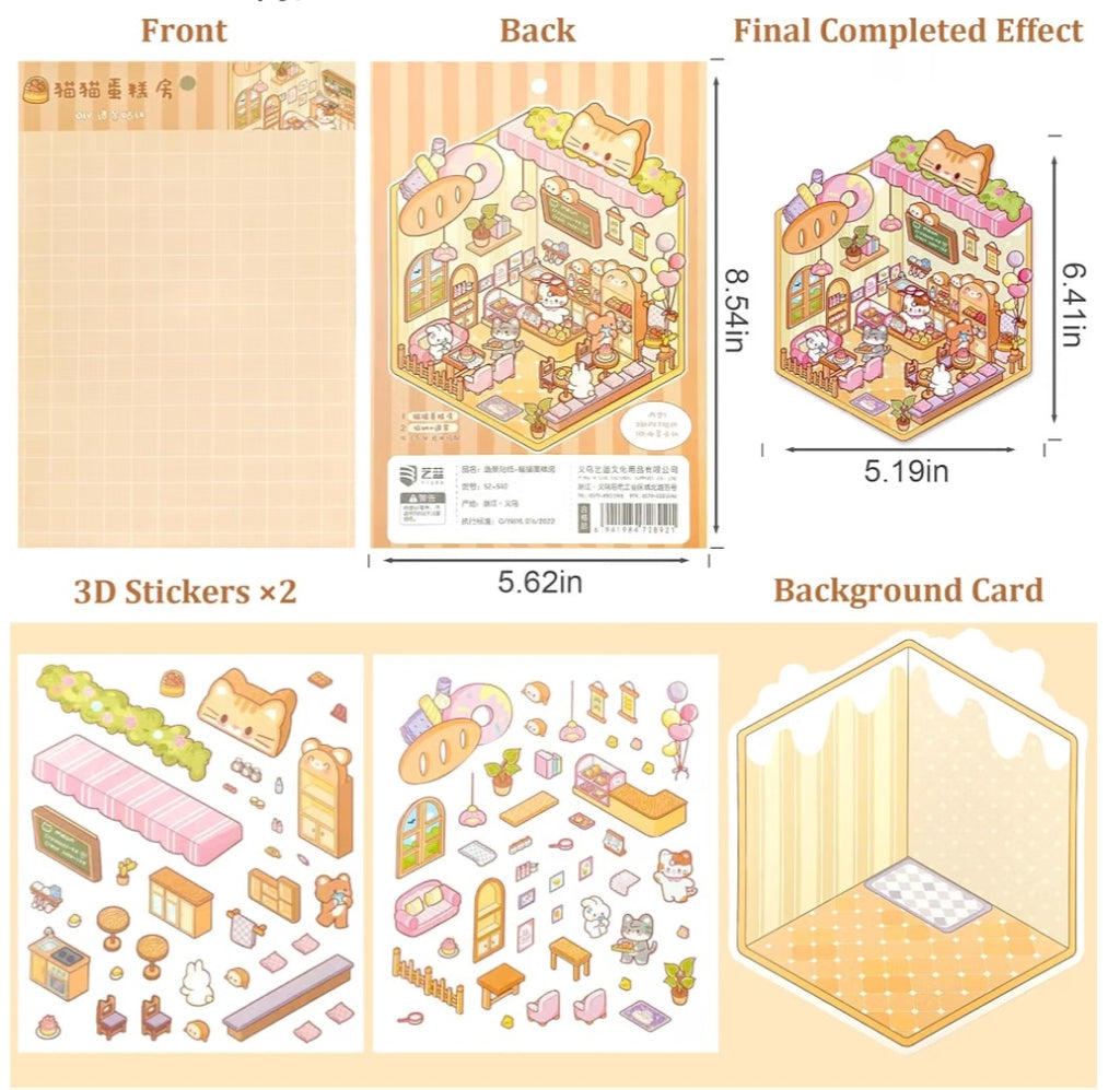 Small Scenery Sticker Books with 6 Varieties Suitable for Layered Craft Projects and Creative Play