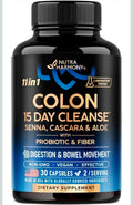 Colon Cleanse - 15 Day Cleanse for Women & Men - Senna | Cascara | Garcinia Cambogia | Probiotics & Fiber - Digestion & Detox