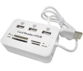 3 Ports USB 2.0 Hub High Speed MS SD M2 TF Memory Card Reader (1 Pack)