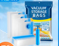 Transparent Vacuum Storage Bags for Clothes and Bedding with Manual Pump 15 pc set