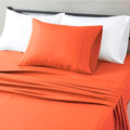 Lightweight Super Soft Easy Care Wrinkle Free Microfiber 3-Piece Bed Sheet Set with 14-Inch Deep Pockets, Twin, Brick, Solid