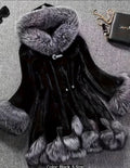 Autumn/Winter Furry Padded Coat, Women's Mid-Length Overcoat