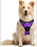 Dog Harness, No Pull Medium Sized with 2 Leash Clips, Pet Vest purple