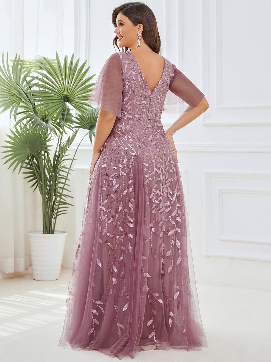 Ever Pretty everASTRAL
Ruffle Sleeves Leaf Sequin Maxi Bridesmaid Dress Formal dress size large